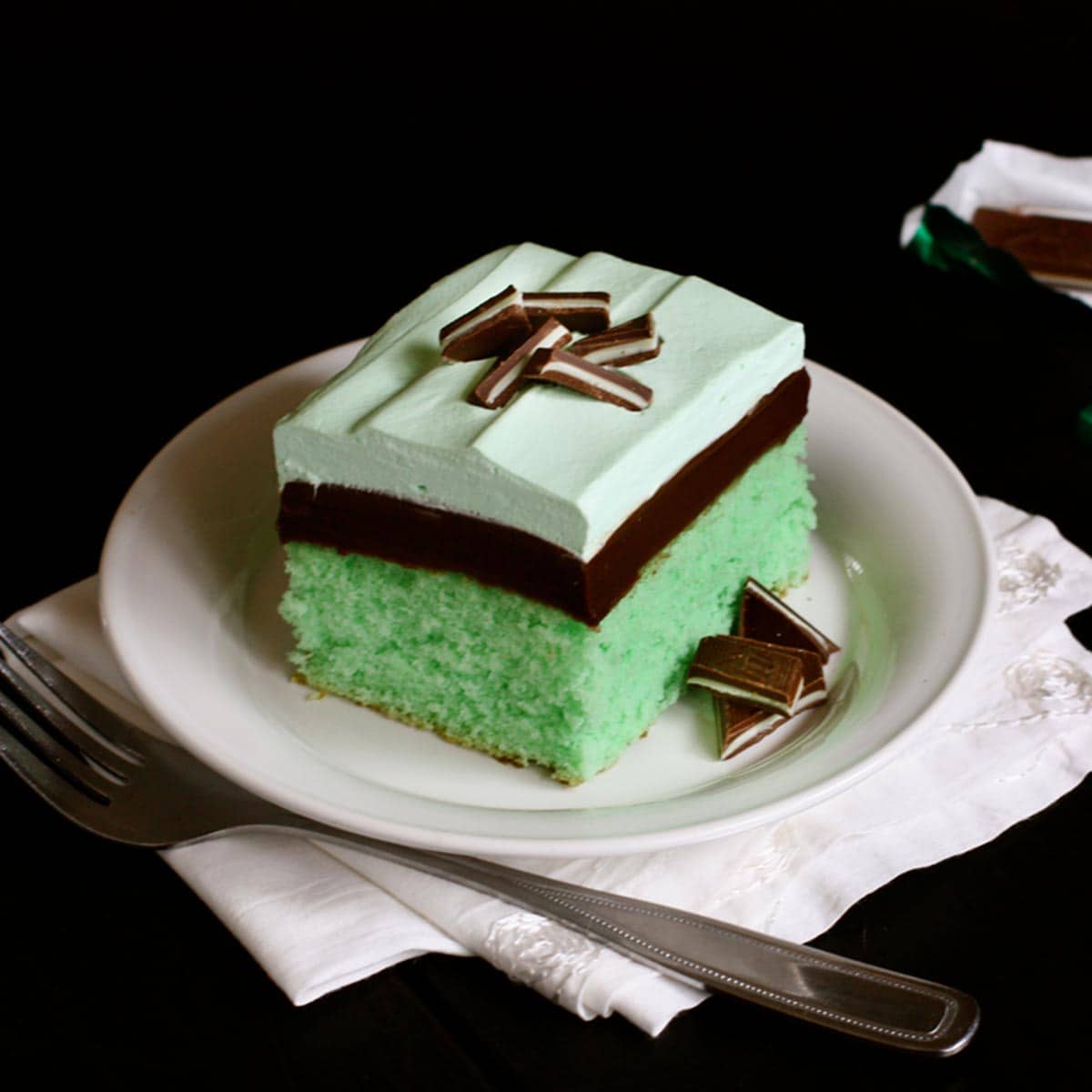 Grasshopper Cake-Creme de Menthe Cake  