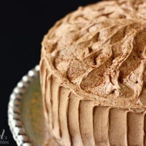a frosted chocolate cake dusted with chile powder