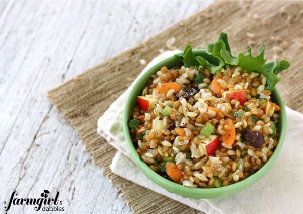 Grain salad in a bowl.