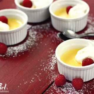 individual lemon custard cups with fresh raspberries