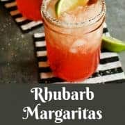 pinterest image of rhubarb margaritas