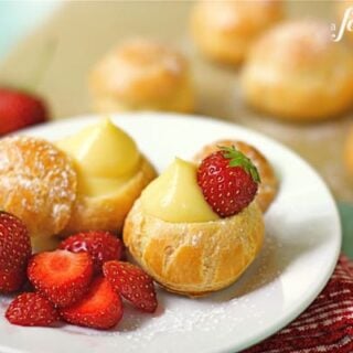 vanilla filled mini cream puffs