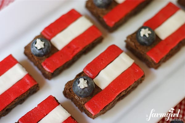 brownies decorated with red, white, and blue