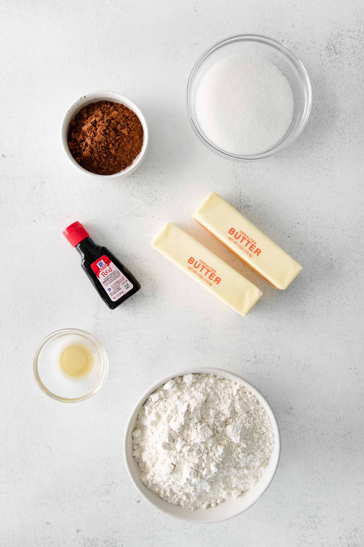 Red velvet shortbread cookie ingredients