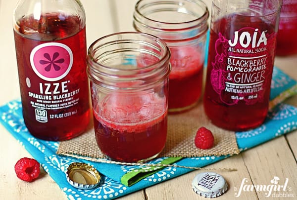 Izze sparkling blackberry drink and Joia blackberry ginger drink