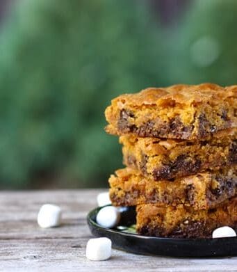 a stack of marshmallow butterscotch bars