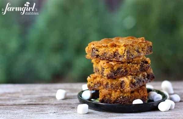 a stack of marshmallow butterscotch bars