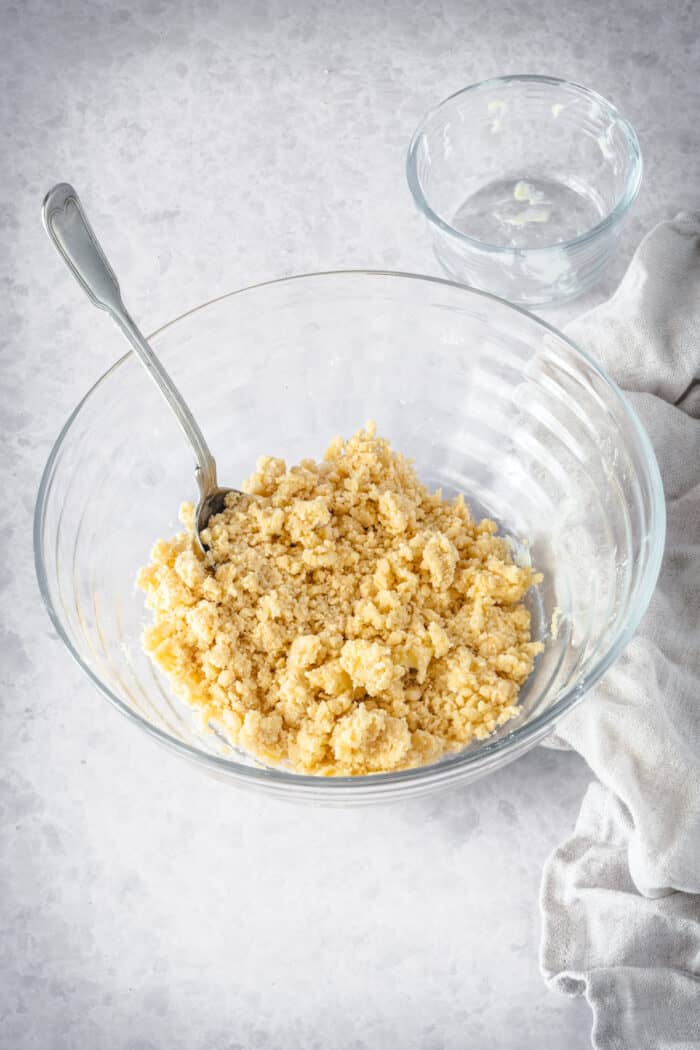 Pastry dough being mixed together