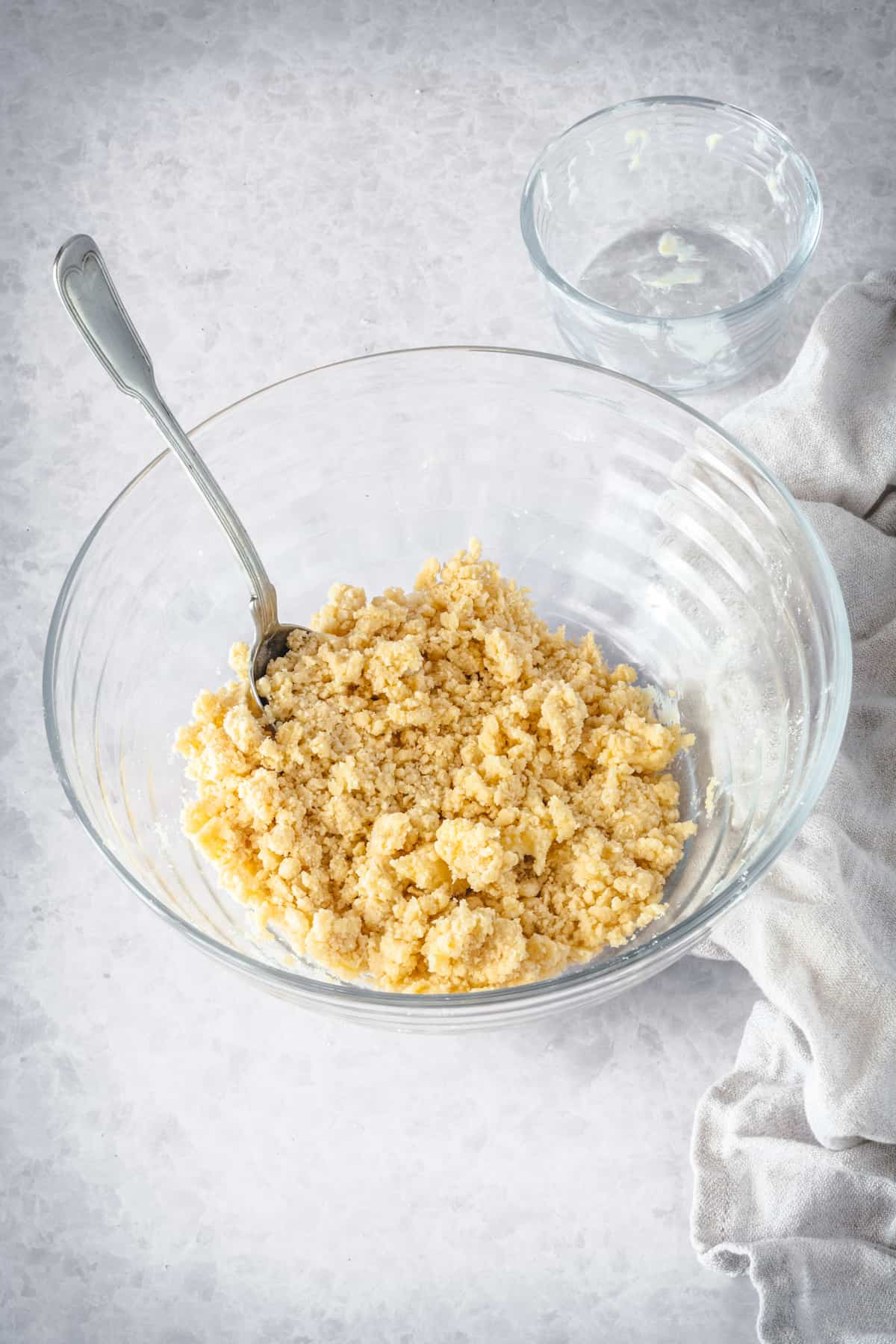 Pastry dough being mixed together