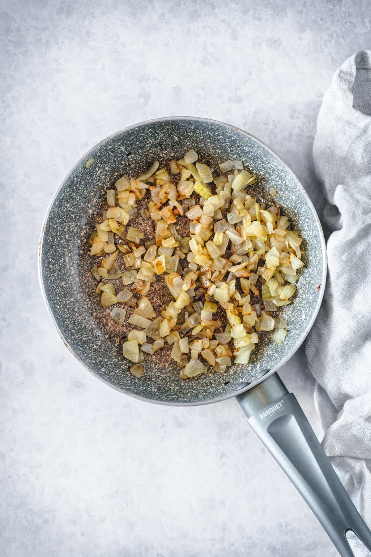 Caramelized onions in a skillet
