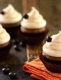 pumpkin cupcakes with frosting