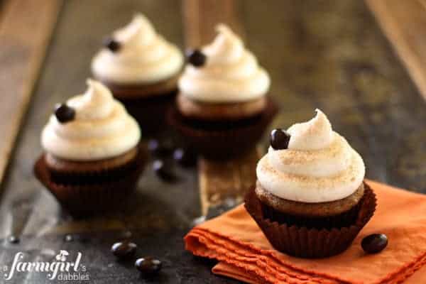 pumpkin cupcakes with frosting