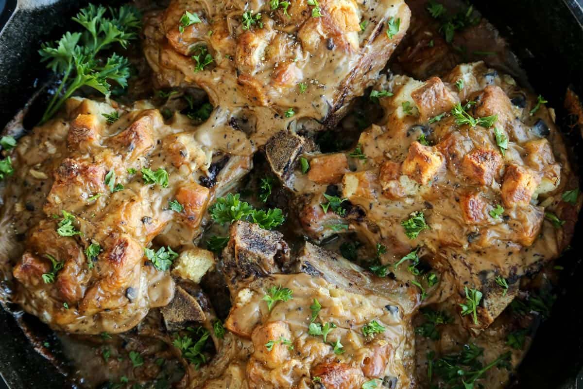 Baked Pork Chops and Stuffing • easy recipe! • a farmgirl's dabbles