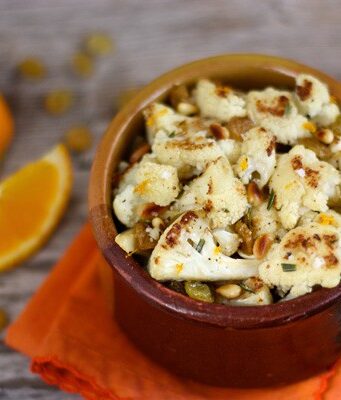 a bowl of roasted cauliflower