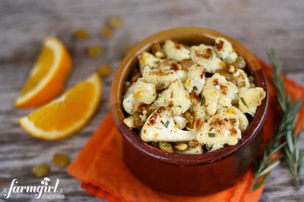 a bowl of roasted cauliflower