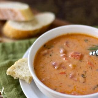 creamy tomato bisque with fresh dill