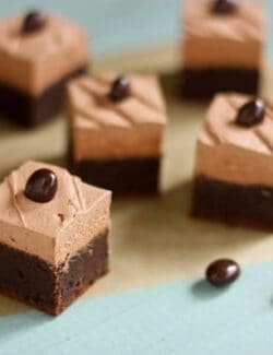 brownies with mocha buttercream