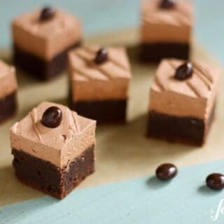 brownies with mocha buttercream