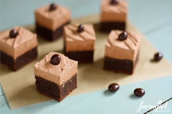 brownies with mocha buttercream