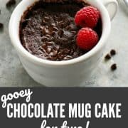 Pinterest image for chocolate mug cake recipe