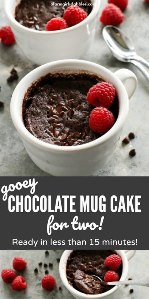 Pinterest image for chocolate mug cake recipe