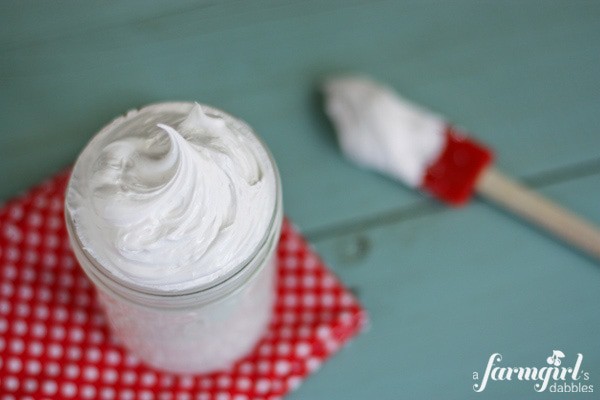 marshmallow cream swirled in a jar