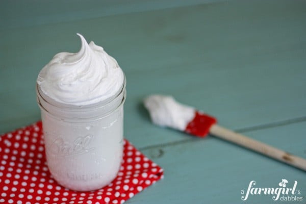 a mason jar of marshmallow cream