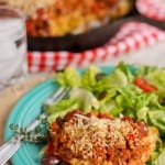 Spaghetti Hotdish and a fresh salad