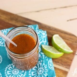 Honey and Chipotle Vinaigrette in a mason jar