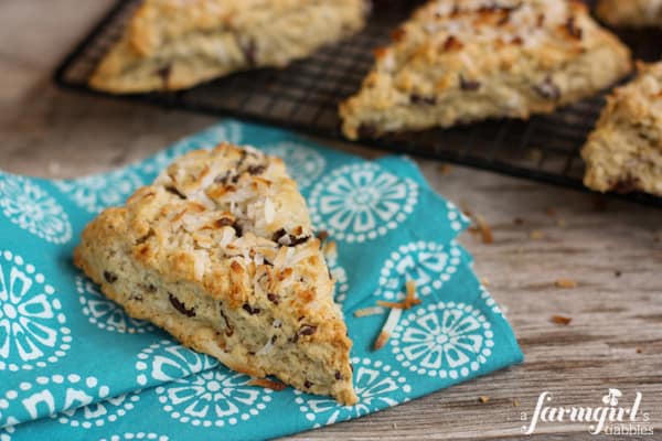 Coconut Scones with Dark Chocolate Chunks