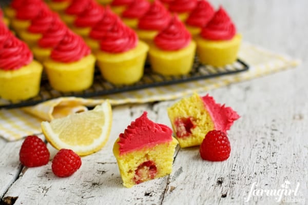 a lemon cupcake sliced in half