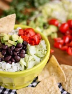 Turkey Taco Bowls with tortilla chips