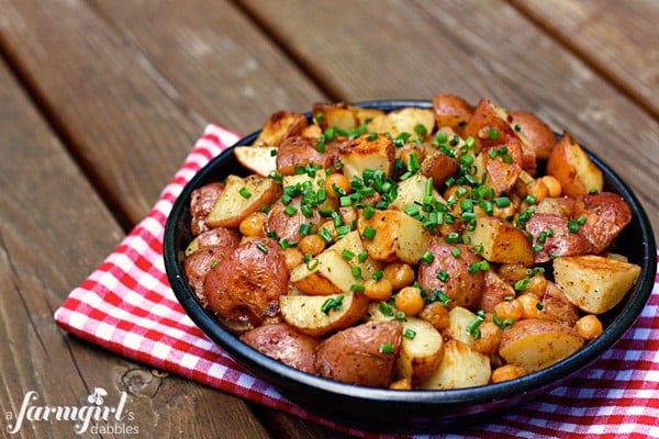 potatoes with chickpeas and honey mustard dressing