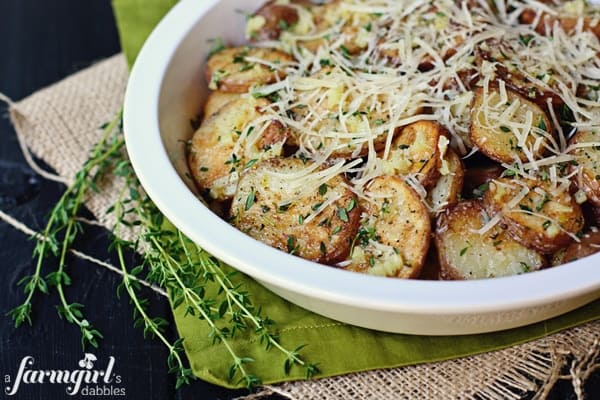 roasted potatoes with garlic butter and thyme