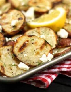 roasted potatoes with feta and lemon