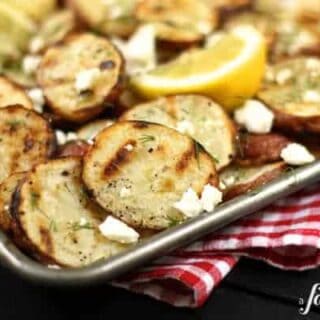 roasted potatoes with feta and lemon