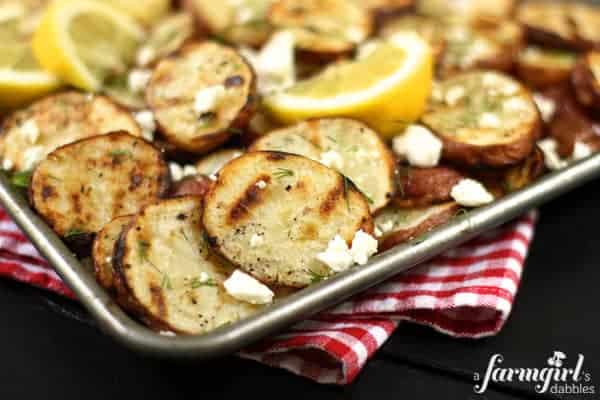 roasted potatoes with feta and lemon