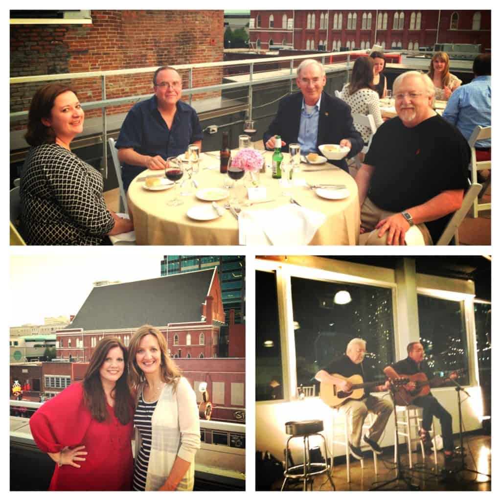 collage of pictures from a dinner in Nashville