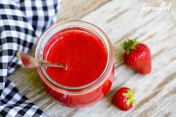 a jar of fresh Strawberry Sauce