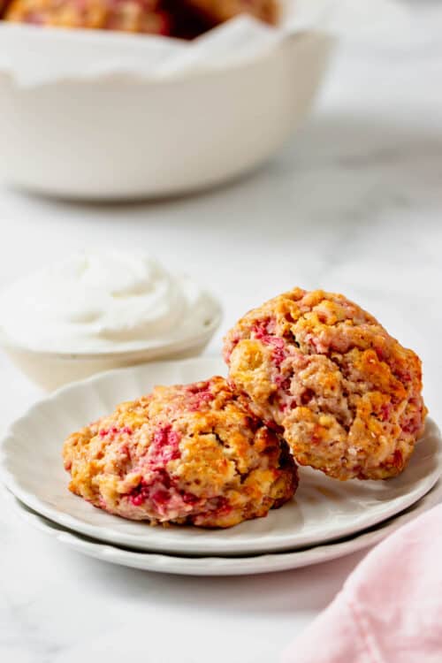 Whole Wheat Raspberry Drop Scones l a farmgirl's dabbles