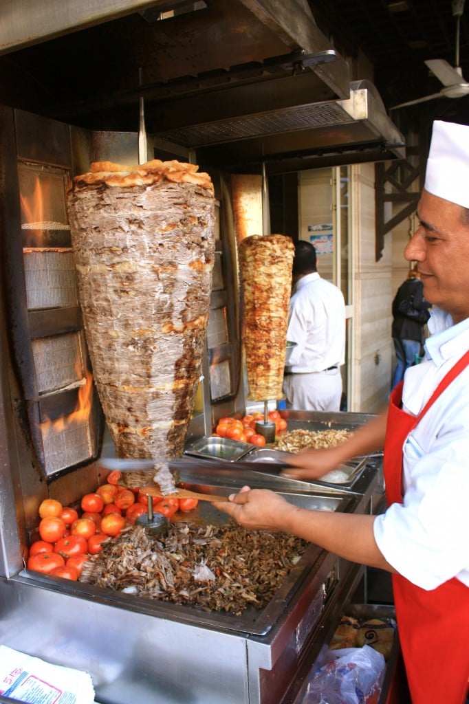 a shawarma stand in Egypt
