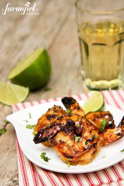 Grilled Jerk Shrimp on a plate