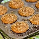 a pan of Pumpkin Muffins on a cooling rack