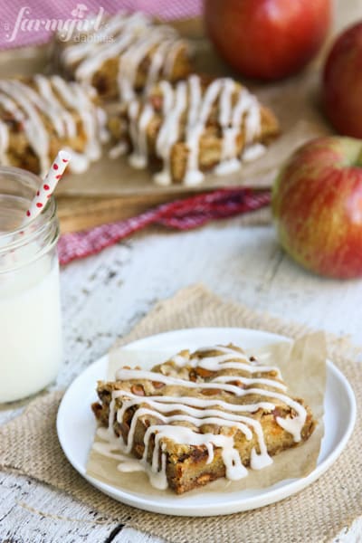 Apple Bars drizzled with a Cardamom Glaze.