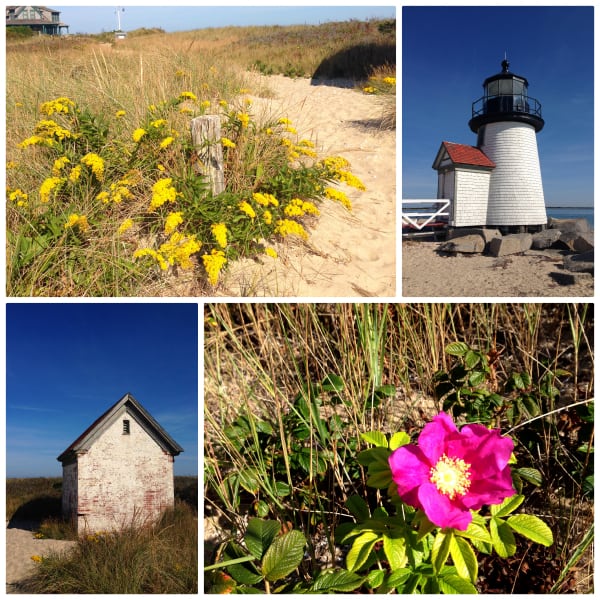 a collage of photos from Brant Point Lighthouse