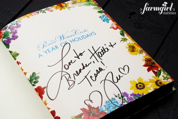 An autographed cookbook