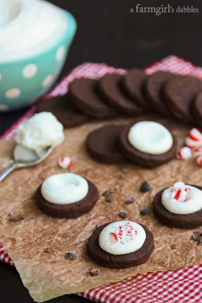 assembling the espresso shortbread bites