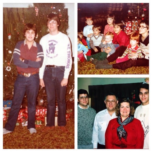 a collage of family christmas photos