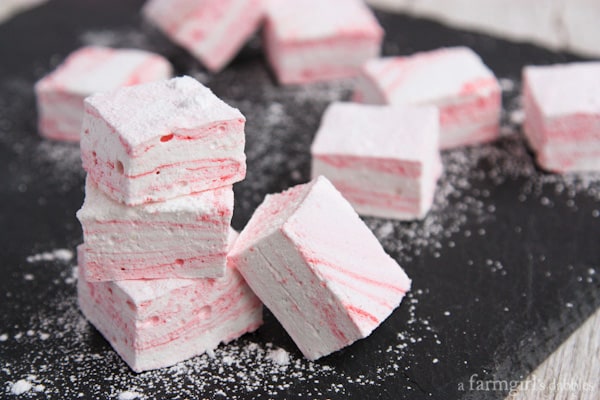 Peppermint Swirl Marshmallow cubes