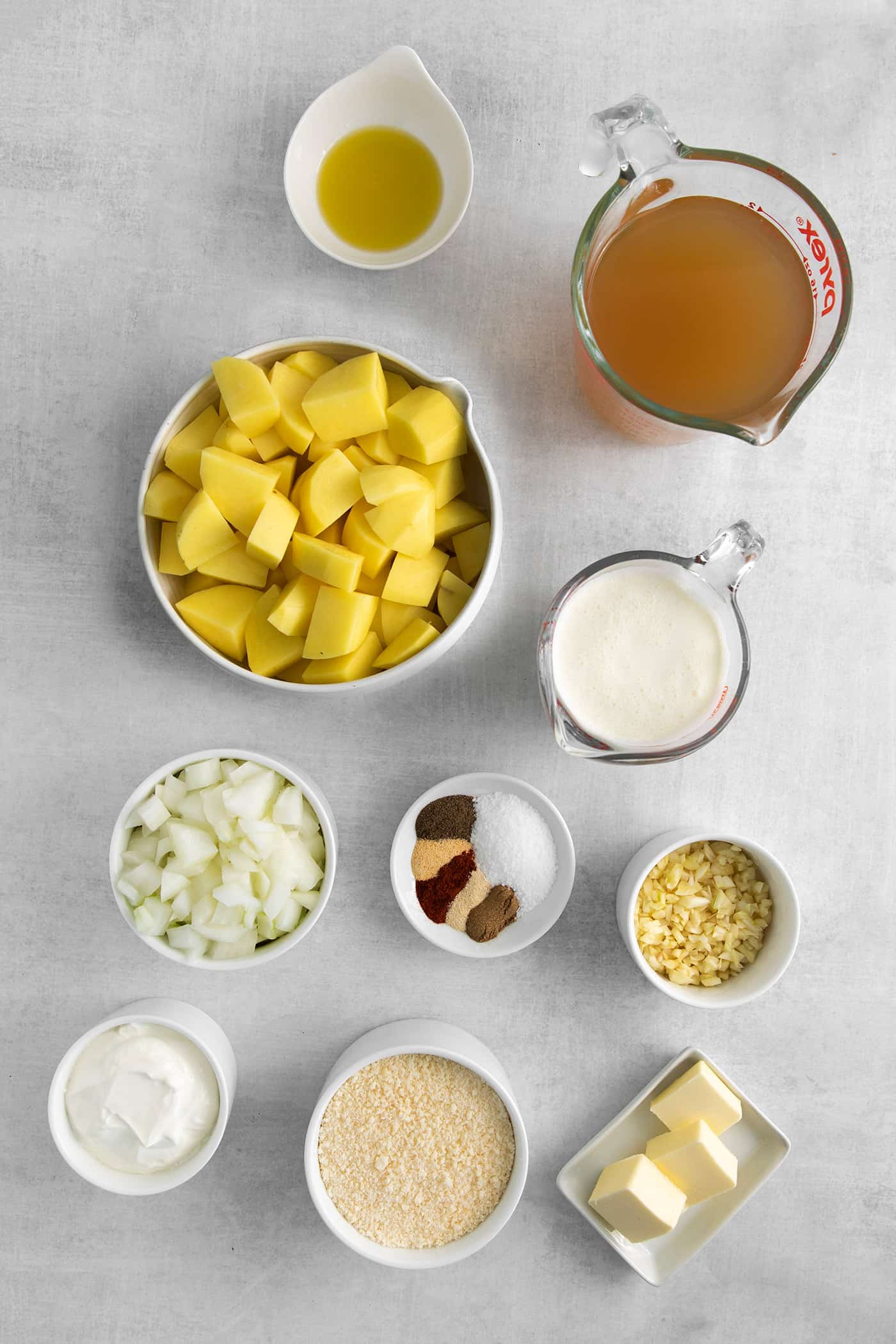 Creamy potato soup ingredients
